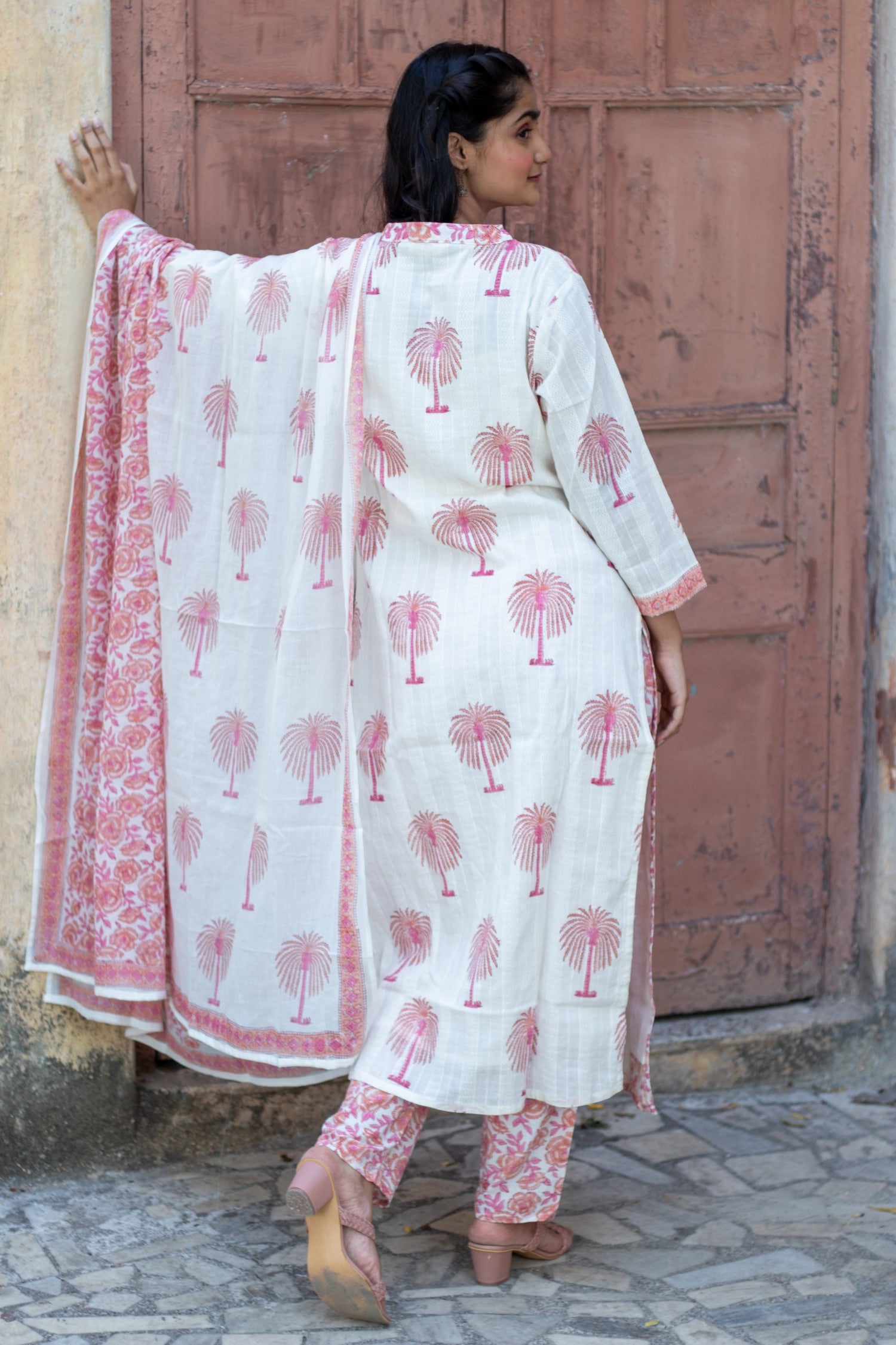 Embroidered Cotton Suit with Dupatta