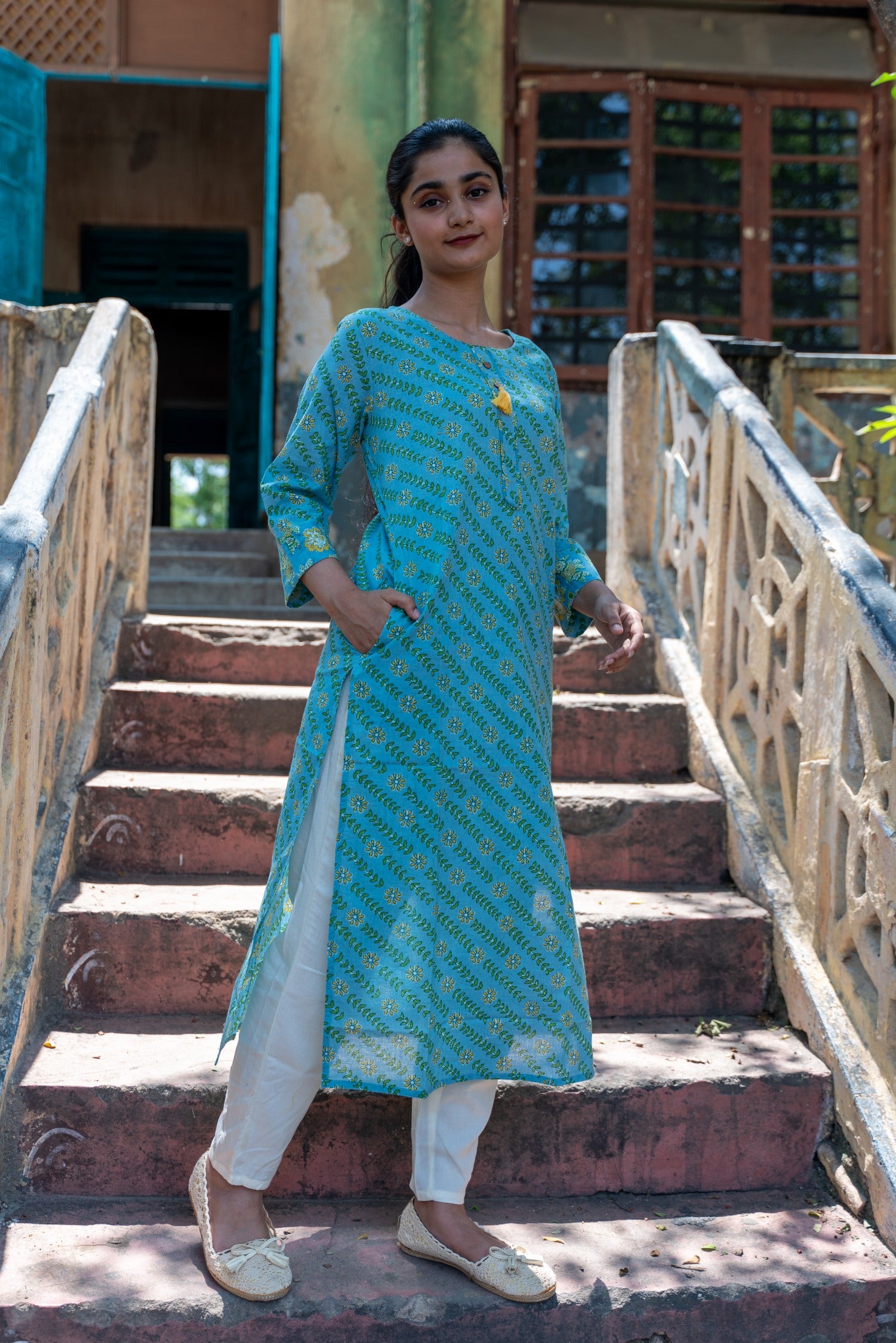 Ethnic Motif Printed Cotton Kurta