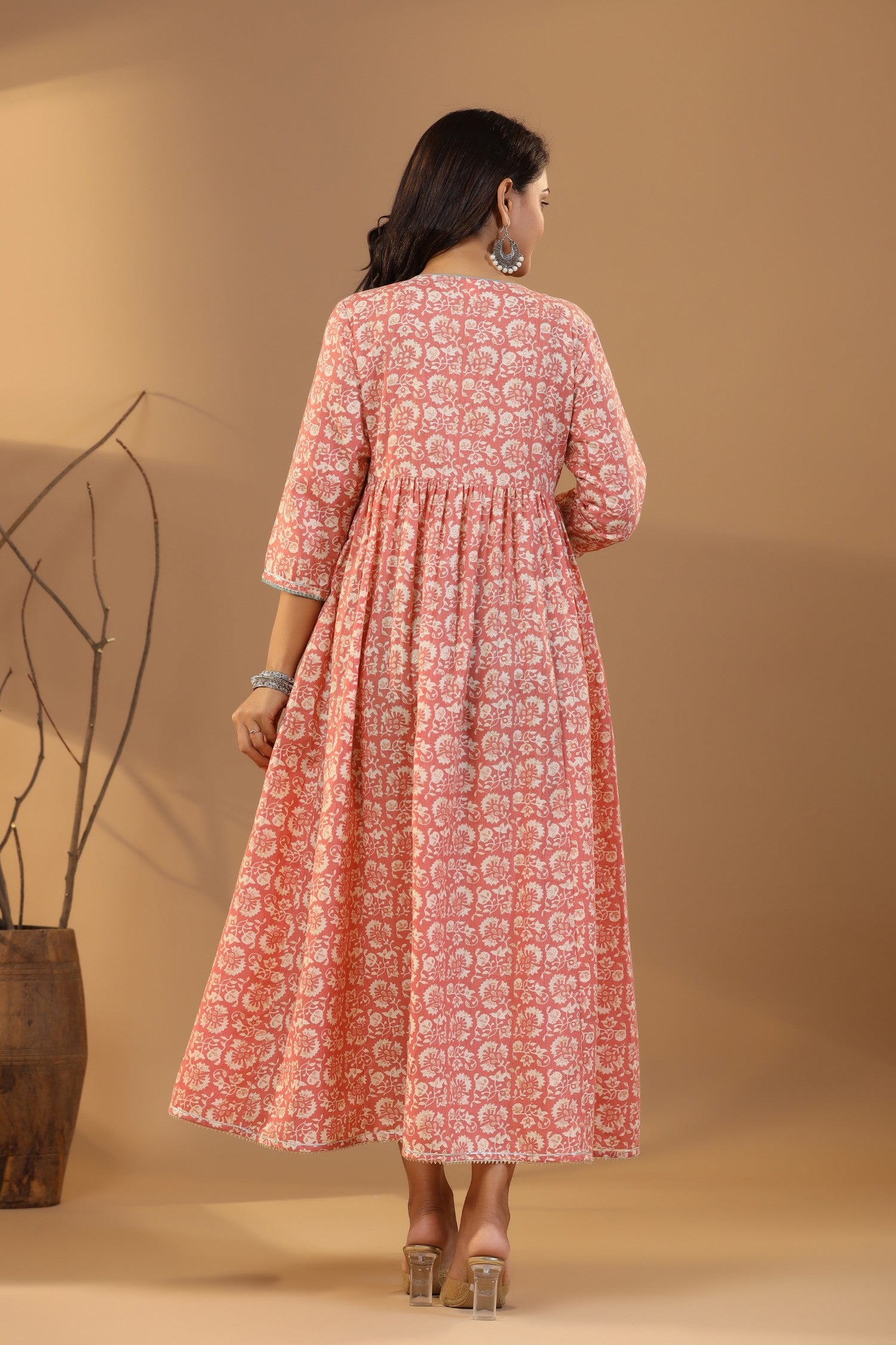 Floral Printed Pure Cotton Anarkali Kurta