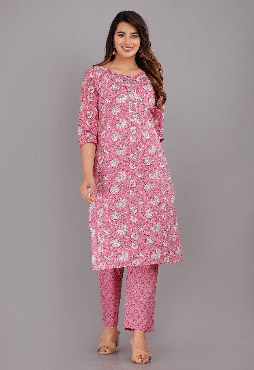 Women Cotton Kurta with Trouser